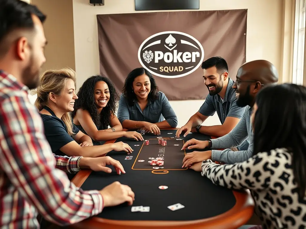 An image of players engaged in a lively bridge tournament, with smiling faces and a well-lit, welcoming venue.